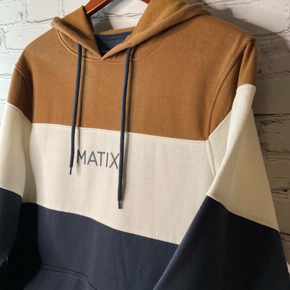 Matix Brown, White, and Blue Hoodie Sz Med - Picture 2 of 5